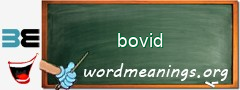 WordMeaning blackboard for bovid